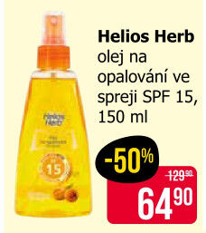 Olej na opalování ve spreji OF 15 Helios Herb