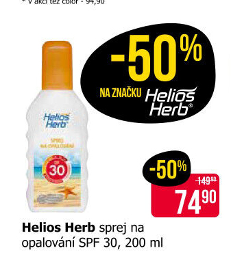 Sprej na opalování OF 30 Helios Herb