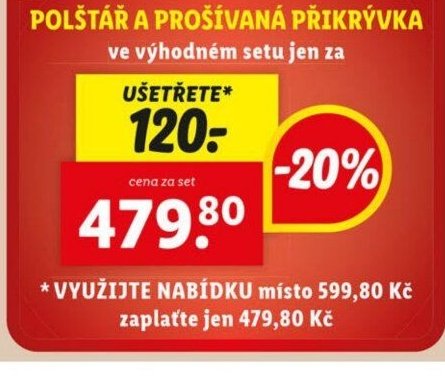 POLŠTÁŘ A PROŠÍVANÁ PŘIKRÝVKA (set)