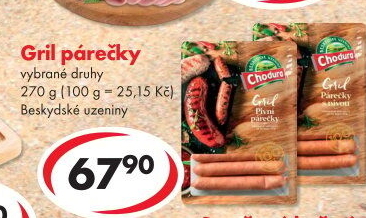 Grilovací párečky Beskydské uzeniny Chodura
