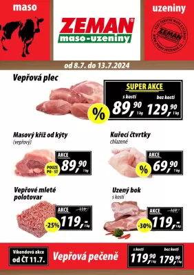 akční leták ZEMAN maso - uzeniny 8.7.2024-13.7.2024