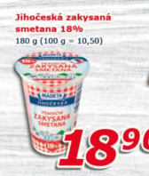 Smetana zakysaná Jihočeská Madeta 18%