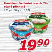 Tvarohové pomazánky Delikátní Président