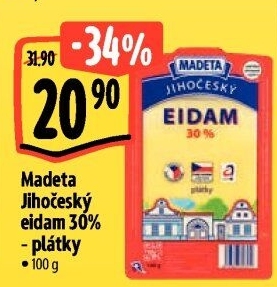 Sýr Eidam Jihočeský 30% Madeta