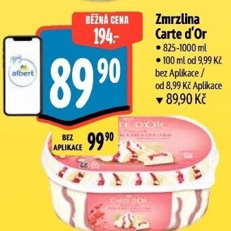 Zmrzlina ve vaničce Carte D'