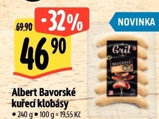 Bavorská klobása kuřecí Albert Gril