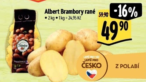 Brambory konzumní rané Albert