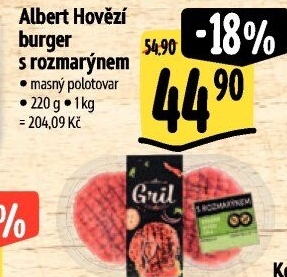 Hovězí burger s rozmarýnem Albert Gril