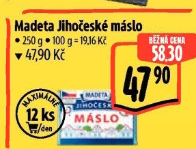 Máslo Jihočeské Madeta