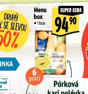 Menu box Polévka pórková s kari Albert