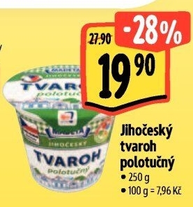 Tvaroh polotučný Jihočeský Madeta