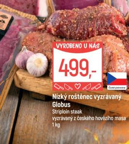 Hovězí nízký roštěnec Striploin steak Globus