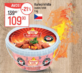 Kuřecí křídla na gril sweet chilli Vodňanské kuře