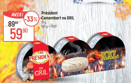 Sýr Camembert na gril Président