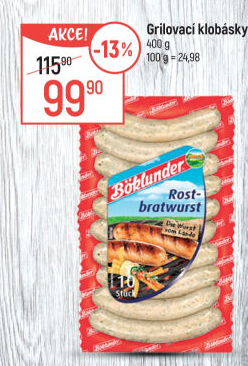 Vepřové grilovací klobásky Böklunder