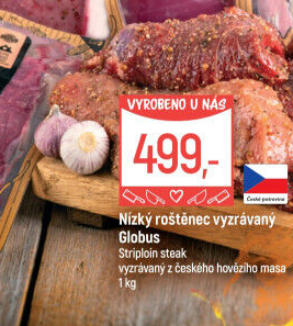 Hovězí nízký roštěnec Striploin steak Globus