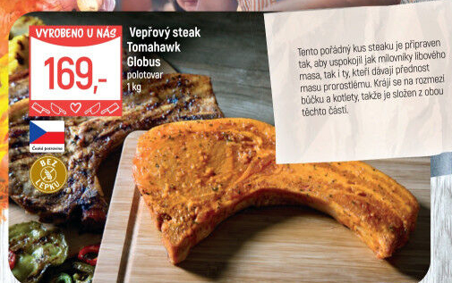 Marinovaný vepřový steak tomahawk Globus