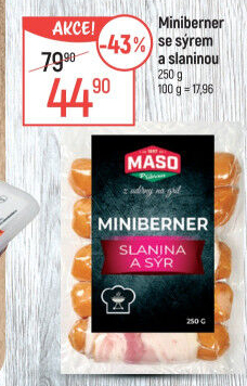 Miniberner se sýrem a slaninou Příbramská uzenina