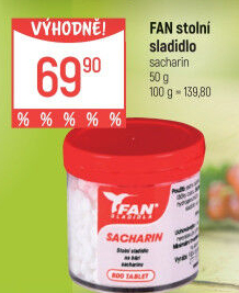 Sladidlo Sacharin Fan