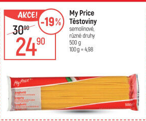 Těstoviny semolinové My Price