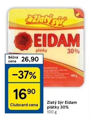 Sýr Eidam 30% Zlatý sýr Milkpol