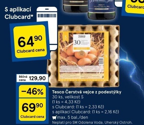 Vejce z podestýlky S Tesco