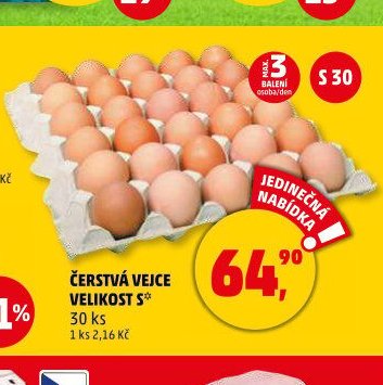 ČERSTVÁ VEJCE VELIKOST S