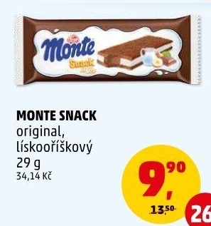 Dezert mléčný Monte Snack Zott