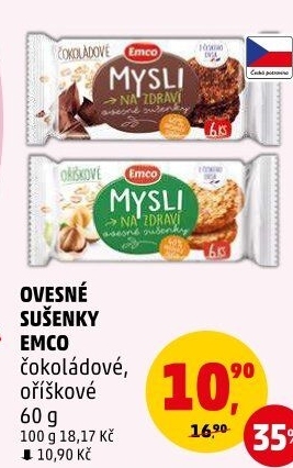 Ovesné sušenky Mysli na zdraví Emco