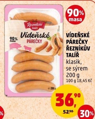 Párky vídeňské Řezníkův talíř