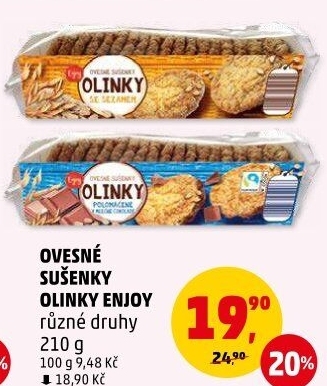 Sušenky ovesné Olinky Enjoy
