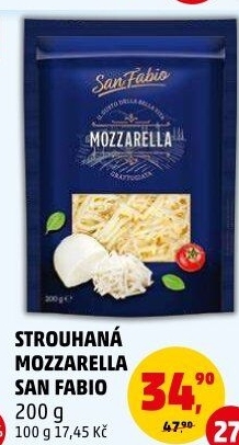 Sýr Mozzarella strouhaná San Fabio