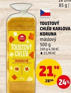 Toustový chléb Karlova Koruna