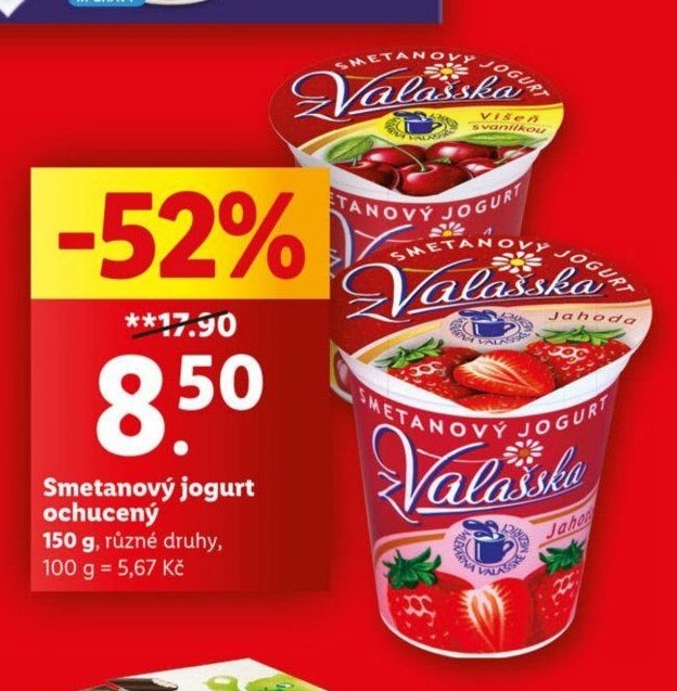 Smetanový jogurt ochucený