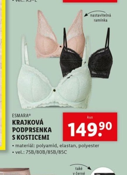 ESMARA® KRAJKOVÁ PODPRSENKA S KOSTICEMI