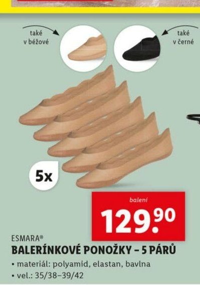 ESMARA® BALERÍNKOVÉ PONOŽKY – 5 PÁRŮ