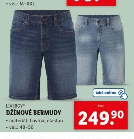 LIVERGY® DŽÍNOVÉ BERMUDY