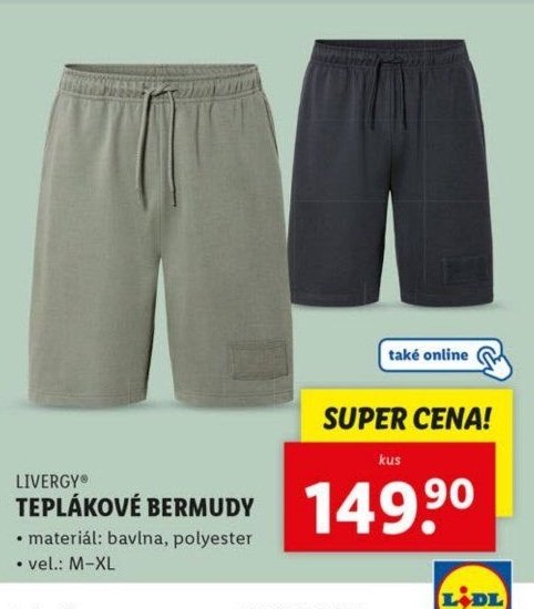 LIVERGY® TEPLÁKOVÉ BERMUDY