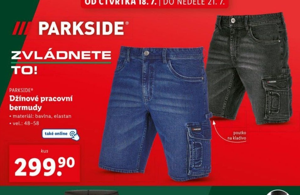 Parkside Džínové pracovní bermudy