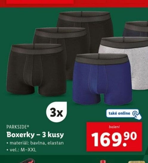 Parkside Boxerky – 3 kusy