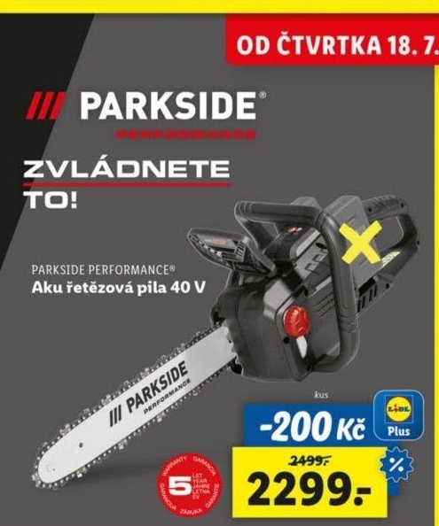 Aku řetězová pila Parkside Performance