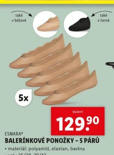 Dámské ponožky do balerín Esmara