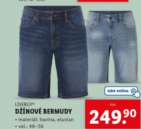 Pánské džínové bermudy Livergy