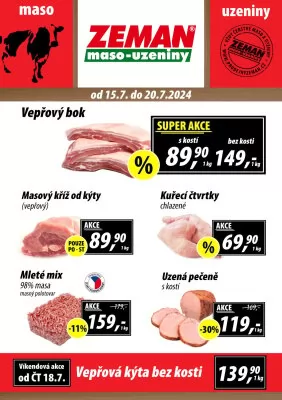 akční leták ZEMAN maso - uzeniny 15.7.2024-20.7.2024