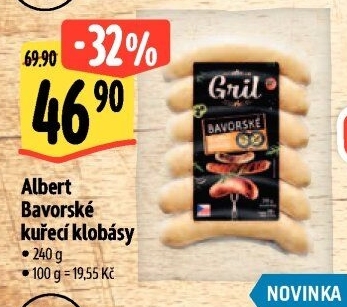 Bavorská klobása kuřecí Albert Gril