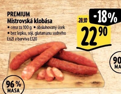 Klobása mistrovská Premium