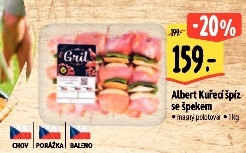 Kuřecí špíz se špekem Albert Gril