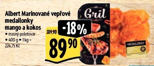 Marinované vepřové medailonky Albert Gril