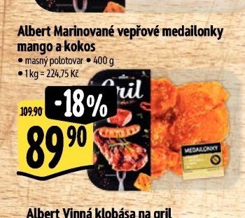 Albert Marinované vepřové medailonky mango a kokos