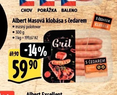 Albert Masová klobása s čedarem